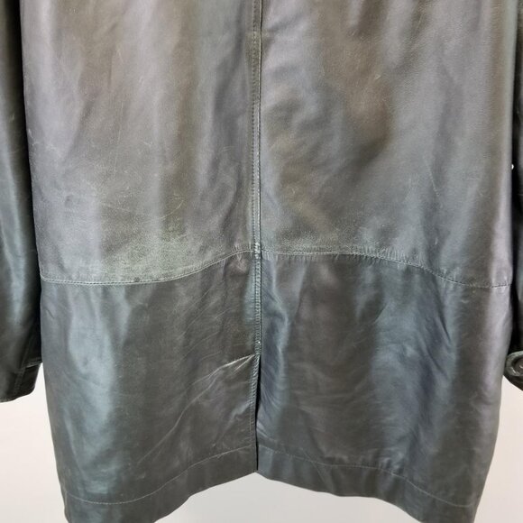 Vintage Irvine Park Black Leather Hounds tooth Button Zip-up- Men Sz Lar… - Picture 7 of 9